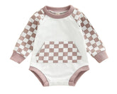 Checkered Pocket Bubble Romper Hippo Boutique