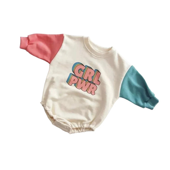 Girl Power Sweatshirt Romper Hippo Boutique