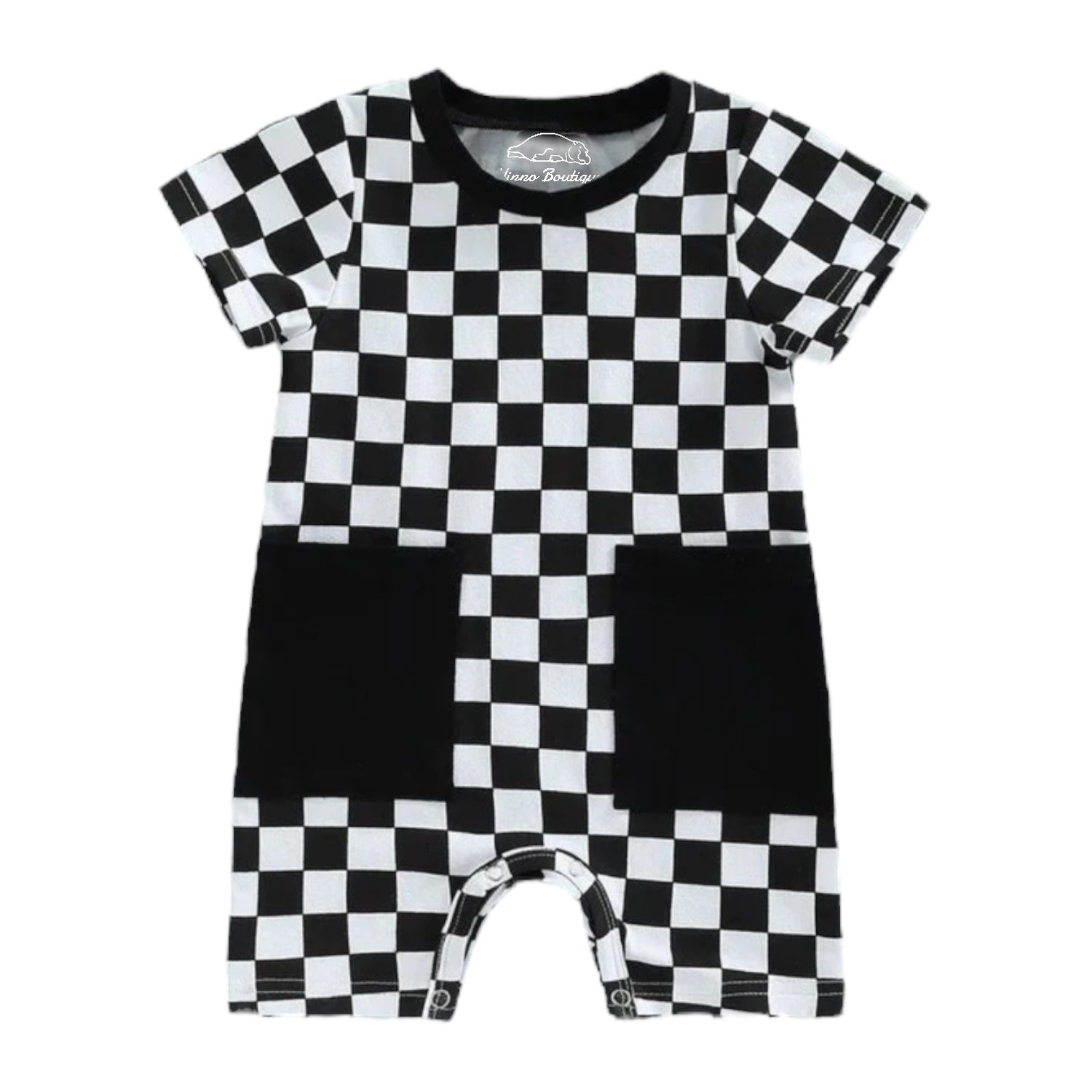 Checkered Retro Sleeveless Jumpsuit Romper Hippo Boutique