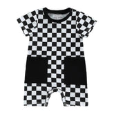 Checkered Retro Sleeveless Jumpsuit Romper Hippo Boutique