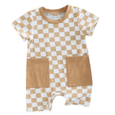 Checkered Retro Sleeveless Jumpsuit Romper Hippo Boutique