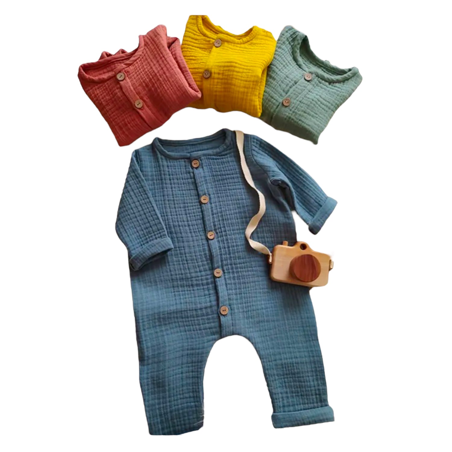 Waffle Cotton Bodysuit Romper Hippo Boutique