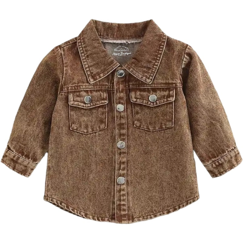 Khaki Jean Jacket Hippo Boutique