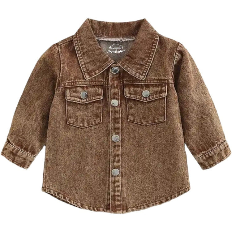 Khaki Jean Jacket Hippo Boutique