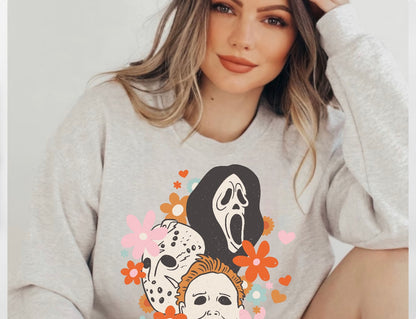Halloween Scary Movie Women’s fleece crewneck Sweatshirts Hippo Boutique