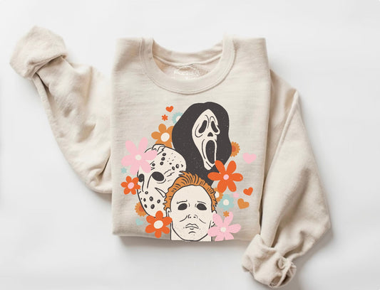 Halloween Scary Movie Women’s fleece crewneck Sweatshirts Hippo Boutique