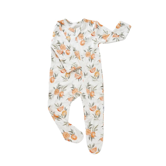 Long Sleeve Orange Bamboo Bodysuit Hippo Boutique