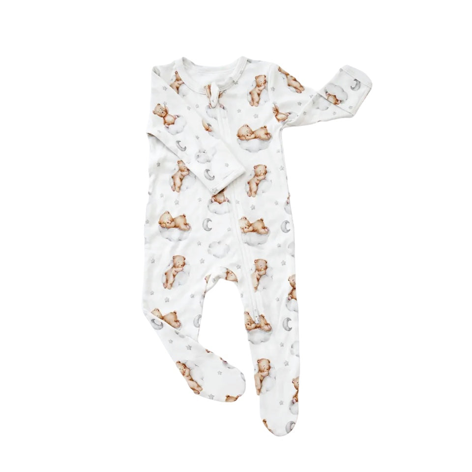 Long Sleeve teddy Bamboo Bodysuit Hippo Boutique