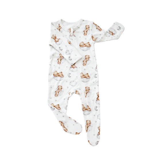 Long Sleeve teddy Bamboo Bodysuit Hippo Boutique