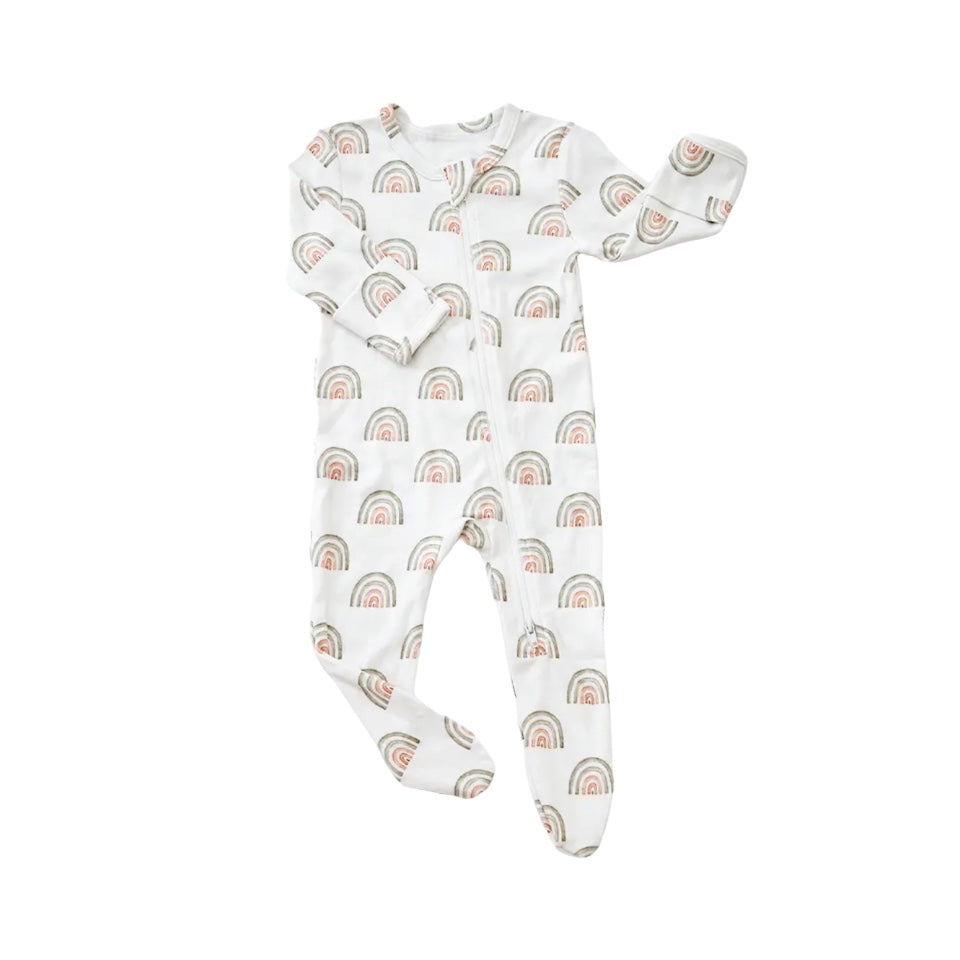 Long Sleeve Rainbow Bamboo Bodysuit Hippo Boutique