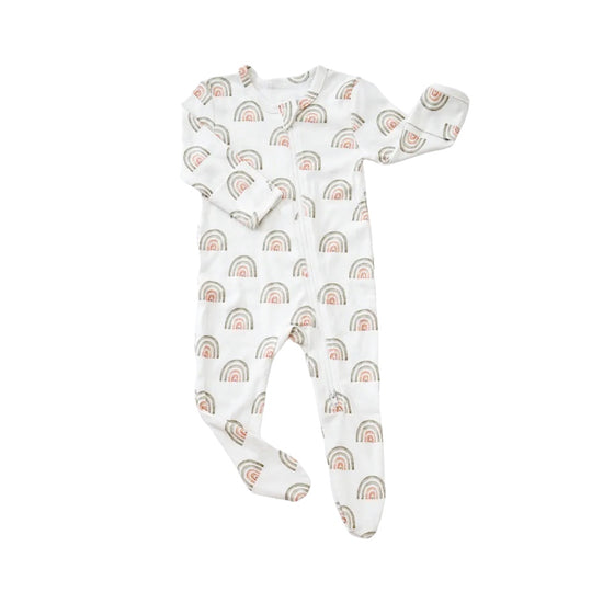 Long Sleeve Rainbow Bamboo Bodysuit Hippo Boutique