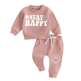Stay Happy Smiley Sweatshirt & Pants Set Hippo Boutique