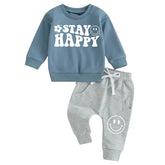 Stay Happy Smiley Sweatshirt & Pants Set Hippo Boutique