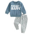 Stay Happy Smiley Sweatshirt & Pants Set Hippo Boutique