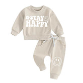 Stay Happy Smiley Sweatshirt & Pants Set Hippo Boutique