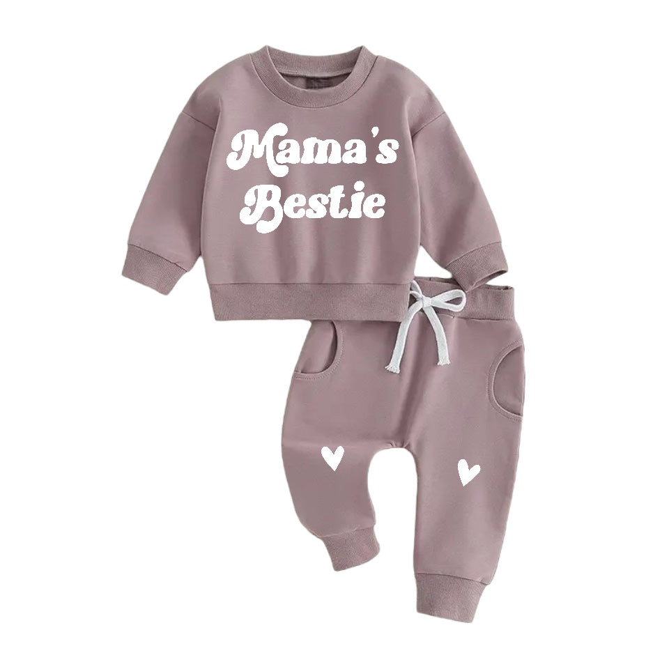Mama’s Bestie Sweatshirt & Pants Set Hippo Boutique