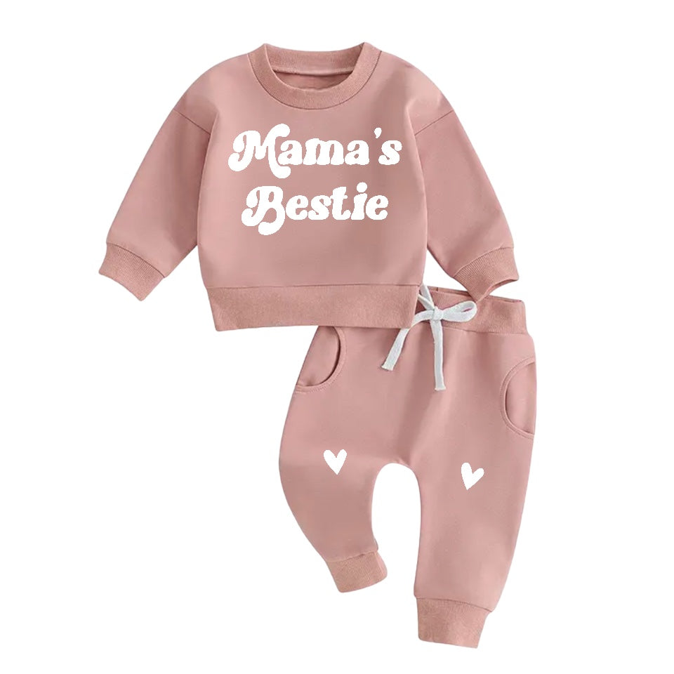 Mama’s Bestie Sweatshirt & Pants Set Hippo Boutique