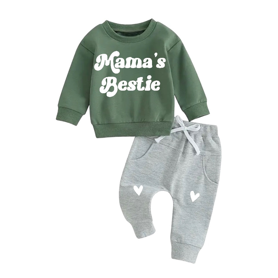 Mama’s Bestie Sweatshirt & Pants Set Hippo Boutique