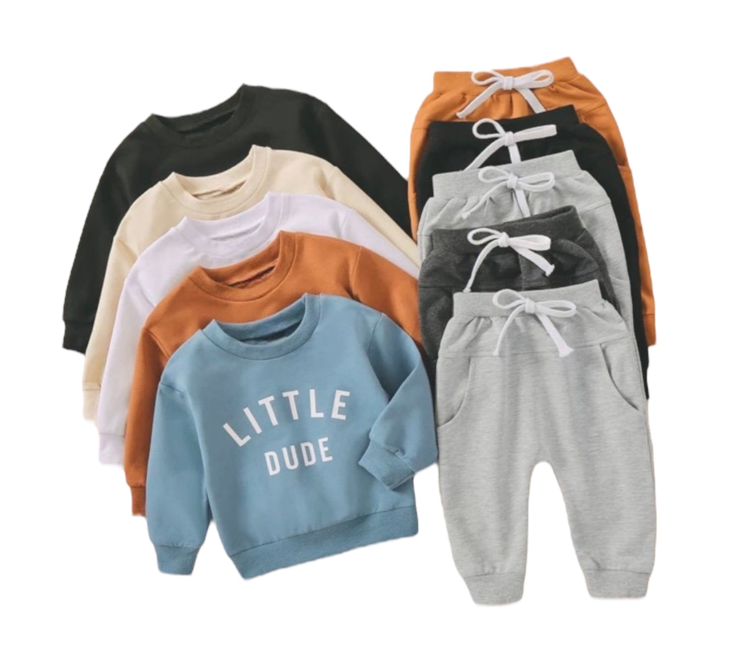 Little Dude Baby Boy Kids and Baby Sweatshirt and Pants 2 PC set Hippo Boutique