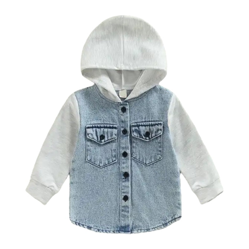 Button Up Jean Jacket Hoodie Hippo Boutique