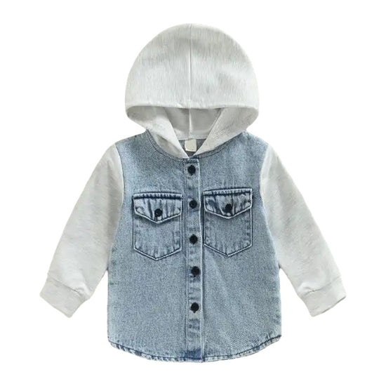 Button Up Jean Jacket Hoodie Hippo Boutique