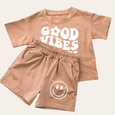 Good Vibes Only Smiley T-Shirt & Shorts Set Hippo Boutique