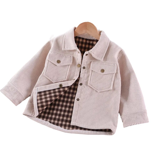 Corduroy Button Up Plaid Jacket Hippo Boutique