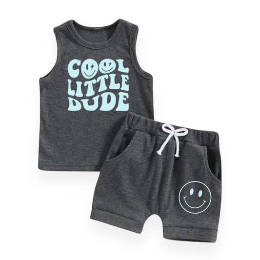 Cool Little Dude Tank & Sweat Shorts Set Hippo Boutique