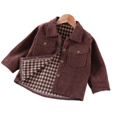 Corduroy Button Up Plaid Jacket Hippo Boutique