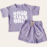 Good Vibes Only Smiley T-Shirt & Shorts Set Hippo Boutique