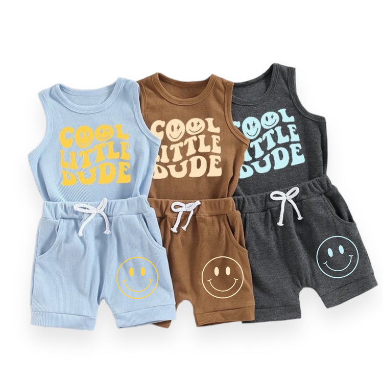 Cool Little Dude Tank & Sweat Shorts Set Hippo Boutique