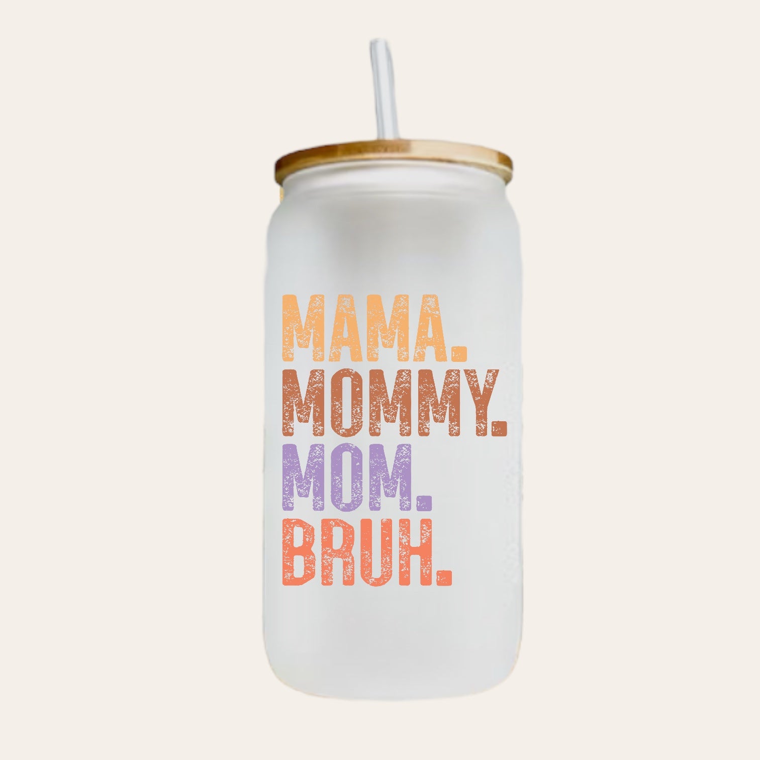 Mama Mom Mommy Brah 16oz Libbey Glass Cup Hippo boutique