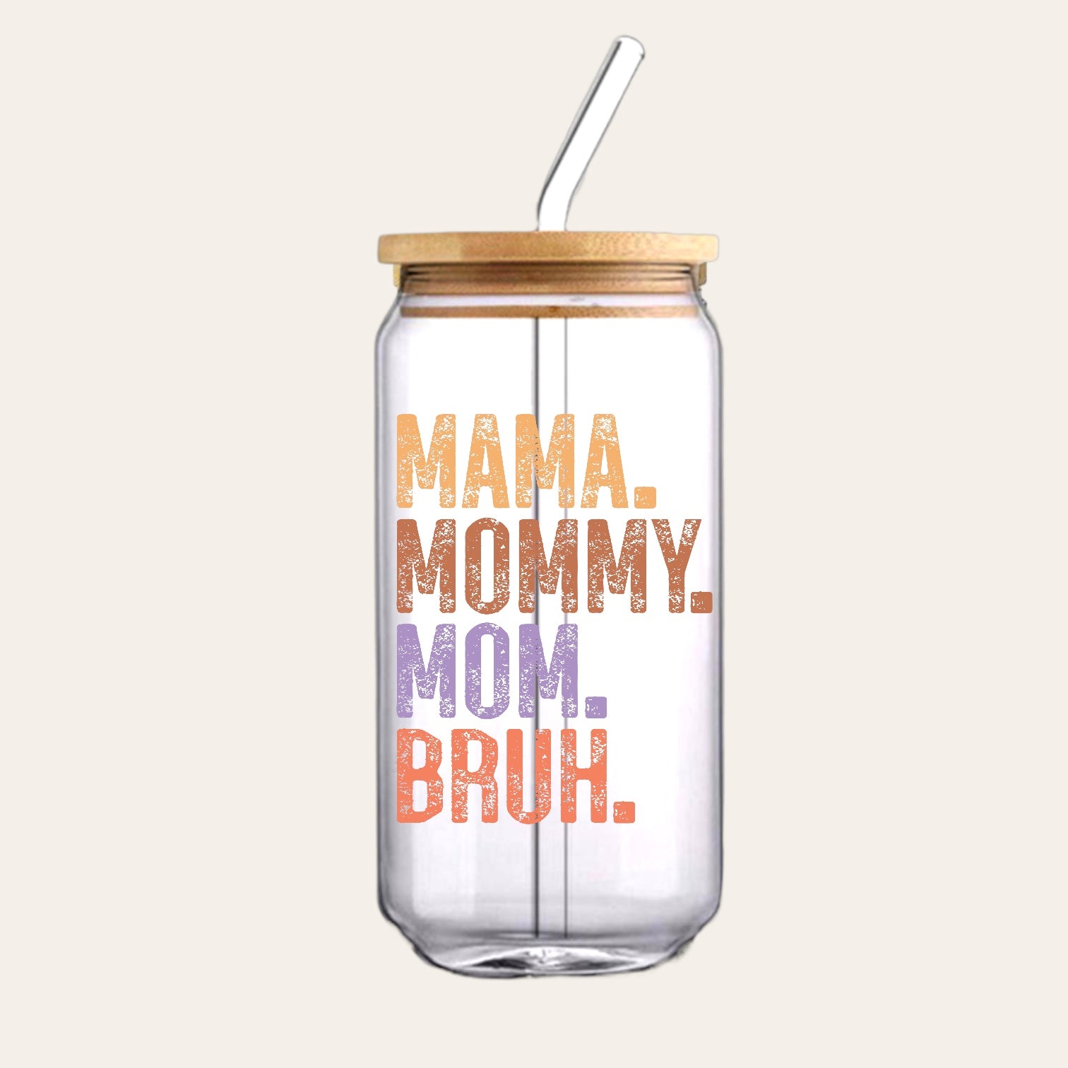 Mama Mom Mommy Brah 16oz Libbey Glass Cup Hippo boutique