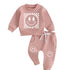 Checkered Smiley Sweatshirt & Pants Set Hippo Boutique