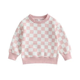 Checkered Print Sweatshirt Hippo Boutique