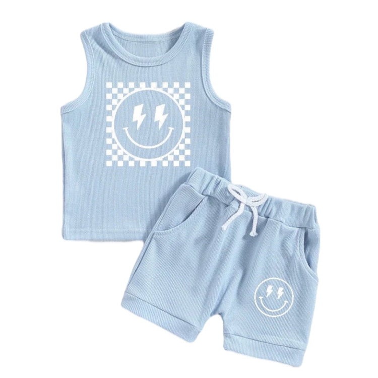Checkered Smiley Tank & Shorts Set Hippo Boutique