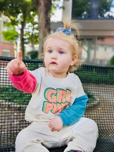 Girl Power 2 piece Outfit with Sweatshirt and Sweatpants/baby clothes/baby sweatshirt/baby outfit/baby gift/toddler clothes/retro/baby girl