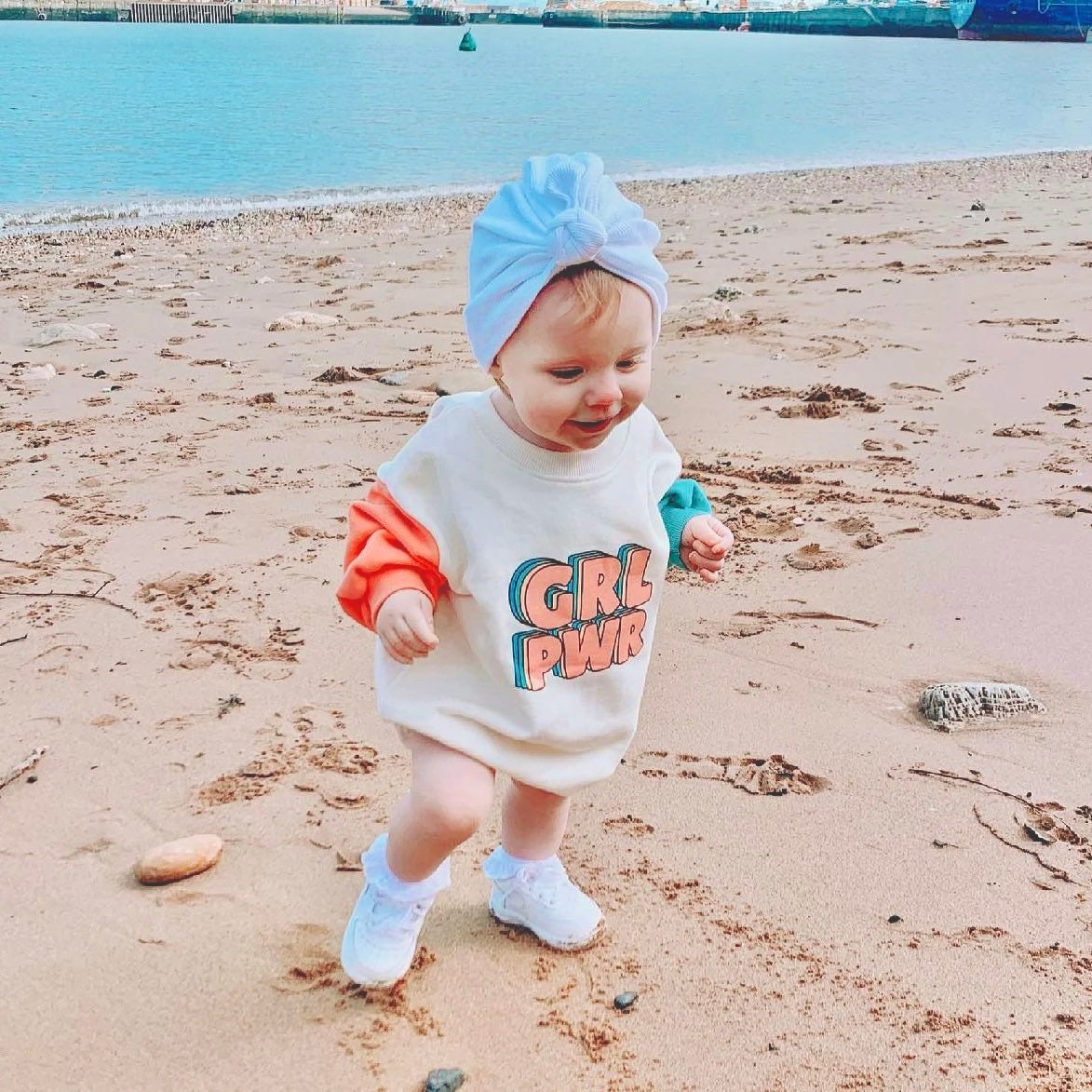 Girl Power Sweatshirt Romper - Hippo Boutique