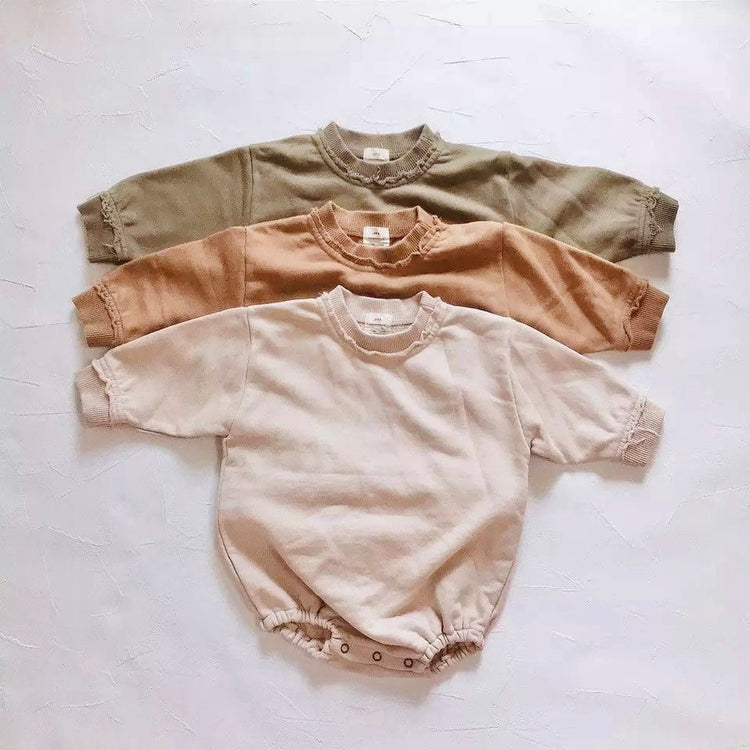 Baby Neutral Sweatshirt Rompers /baby clothes/ kids winter clothes / baby sweatshirt / fall clothes / toddler/ bubble romper/ onesie