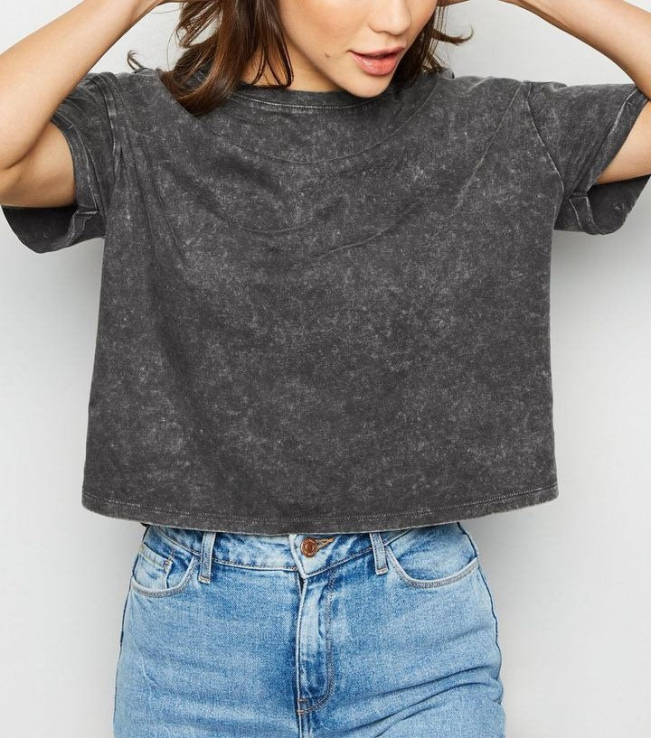 Stone Washed 100% Cotton Oversized Cropped T-Shirts | cool shirt | beach tee | women top | gift for her | vintage | blank | crop tshirt |