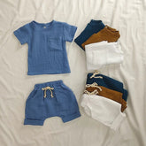 Baby soft organic cotton Shorts and Tshirt clothing set - Hippo Boutique