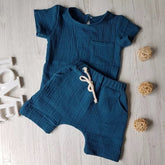 Baby soft organic cotton Shorts and Tshirt clothing set - Hippo Boutique