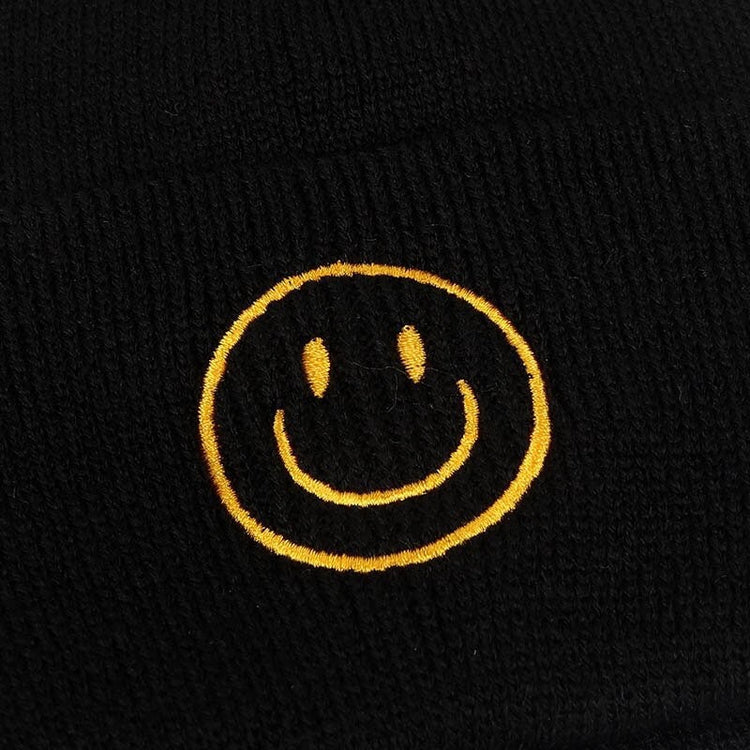 Smiley Embroidered warm and thick Beanies/ beanie hat / winter hat/ women beanie/ men beanies/ winter/beanie/smile/retro/tuque