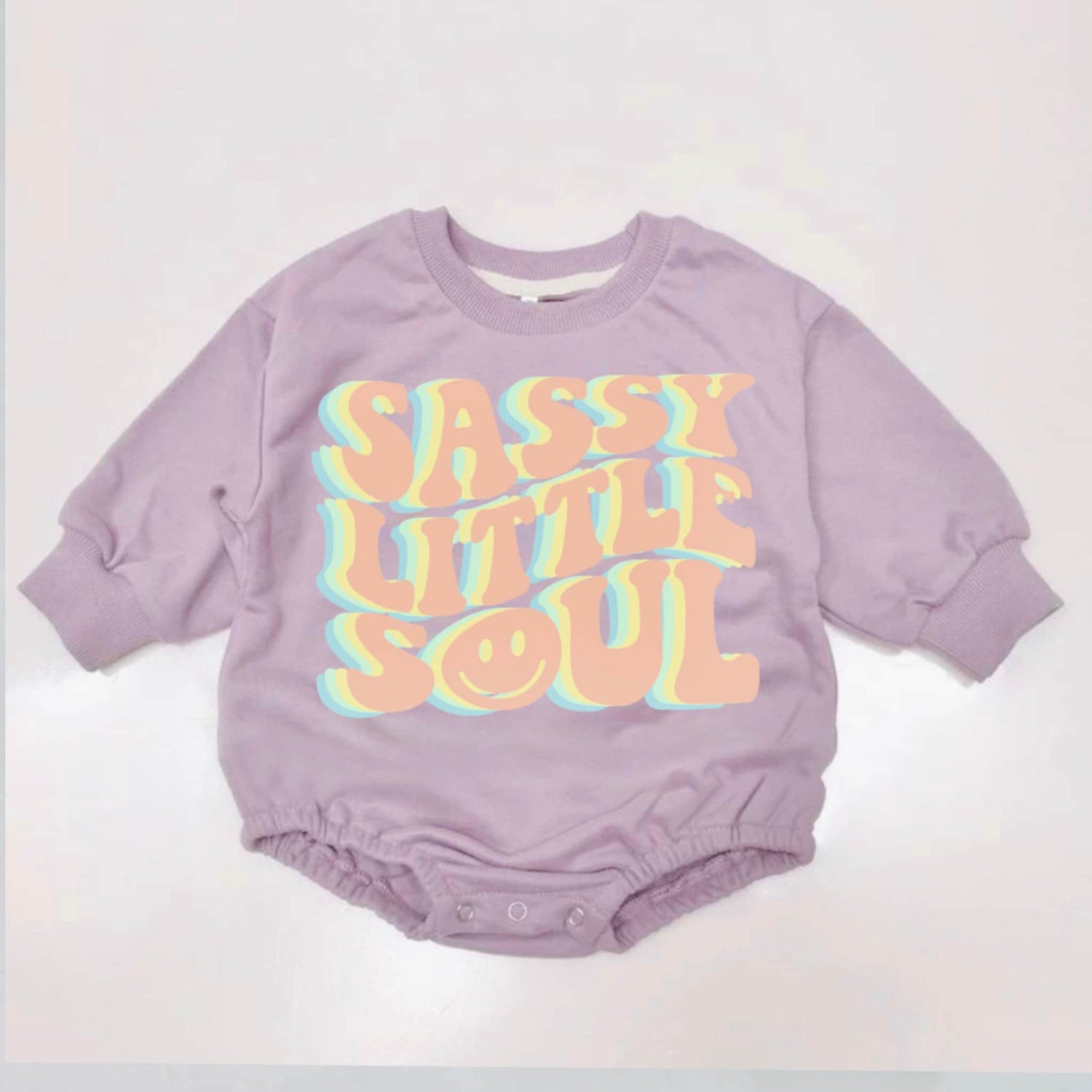 Retro Sassy Little Soul Baby Sweatshirt / baby clothes / vintage / retro / oversized sweatshirt / bubble romper / butterfly / long sleeve