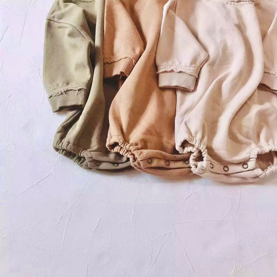 Baby Neutral Sweatshirt Rompers /baby clothes/ kids winter clothes / baby sweatshirt / fall clothes / toddler/ bubble romper/ onesie