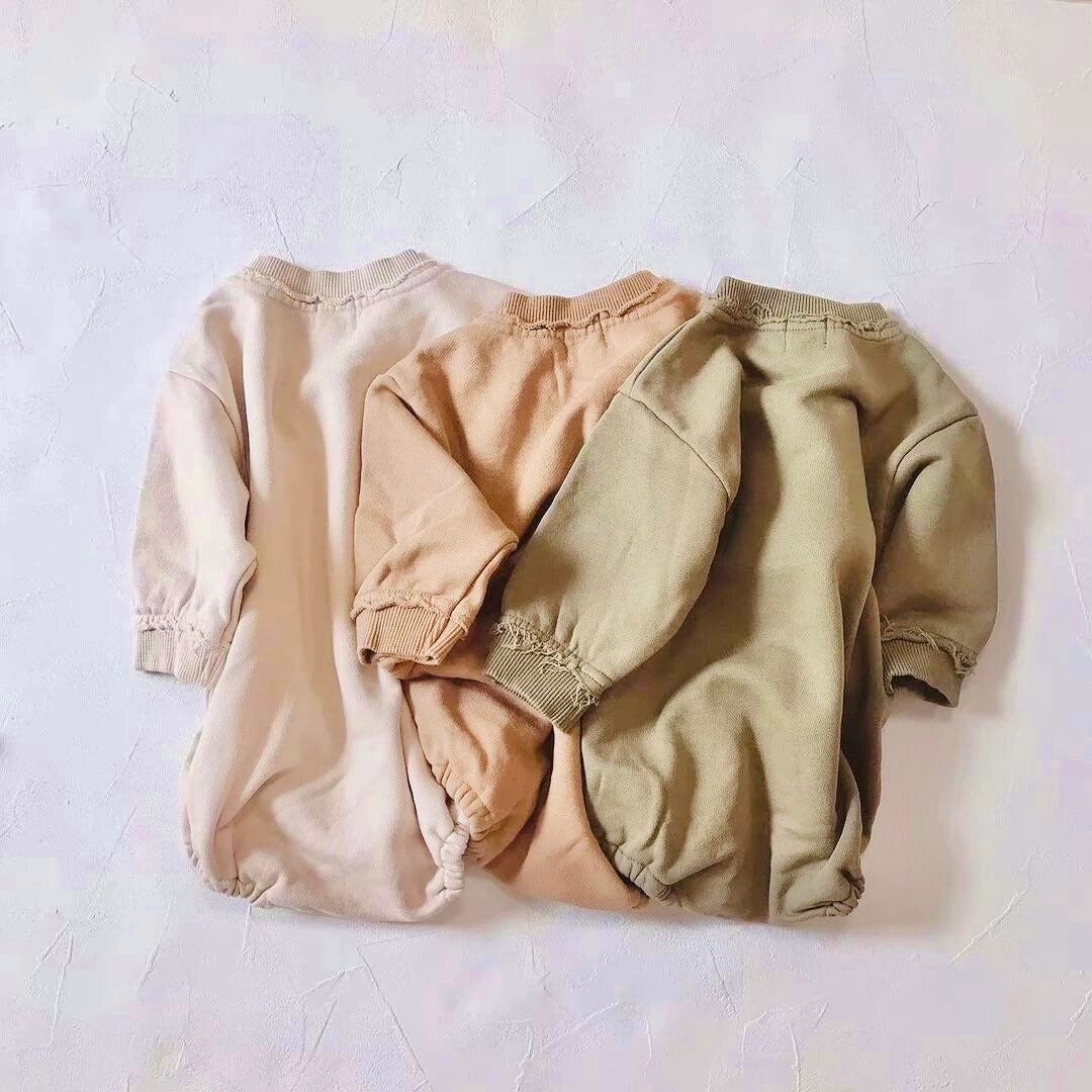 Baby Neutral Sweatshirt Rompers /baby clothes/ kids winter clothes / baby sweatshirt / fall clothes / toddler/ bubble romper/ onesie