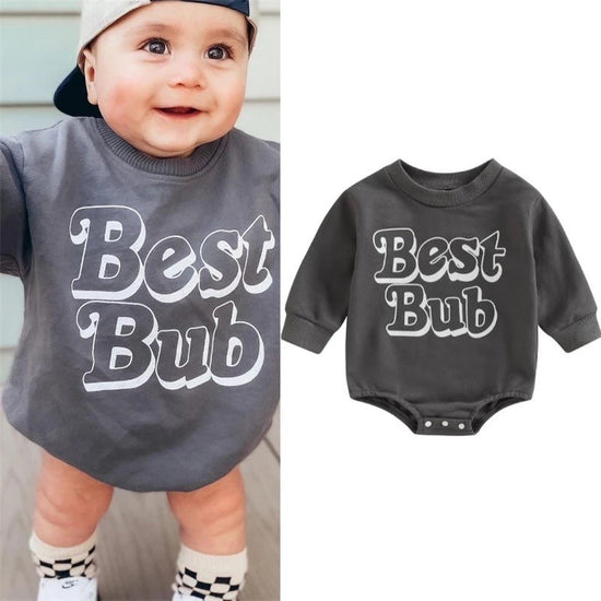 Best Bub Grey Baby cotton Sweatshirt ROMPER/baby sweatshirt/baby gift/baby clothes/baby romper/onesie/sweater/bub