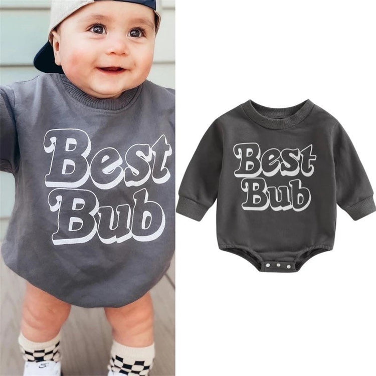 Best Bub Grey Baby cotton Sweatshirt ROMPER/baby sweatshirt/baby gift/baby clothes/baby romper/onesie/sweater/bub