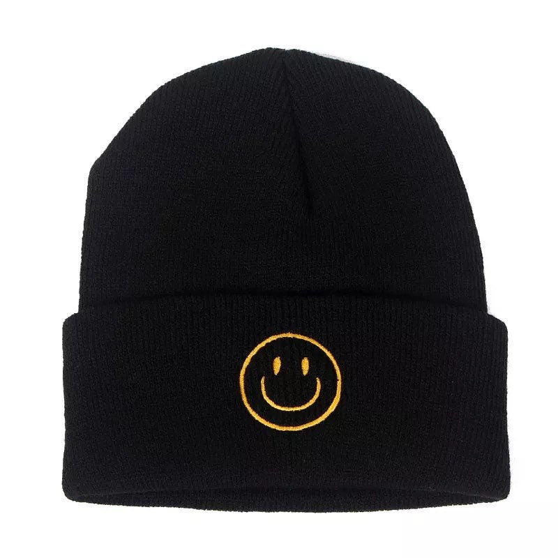 Smiley Embroidered warm and thick Beanies/ beanie hat / winter hat/ women beanie/ men beanies/ winter/beanie/smile/retro/tuque