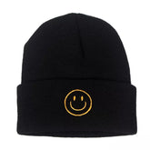 Smiley Embroidered warm and thick Beanies/ beanie hat / winter hat/ women beanie/ men beanies/ winter/beanie/smile/retro/tuque